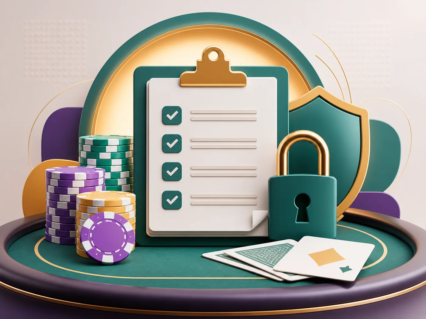 Ilustração de preparação segura para cadastro em cassino on-line