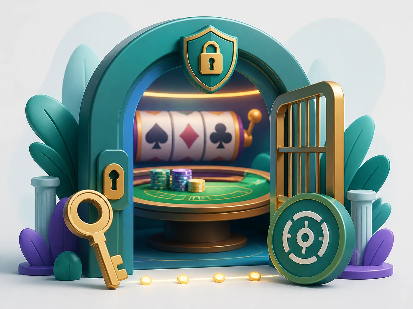 Ilustração de acesso seguro a uma conta de cassino on-line