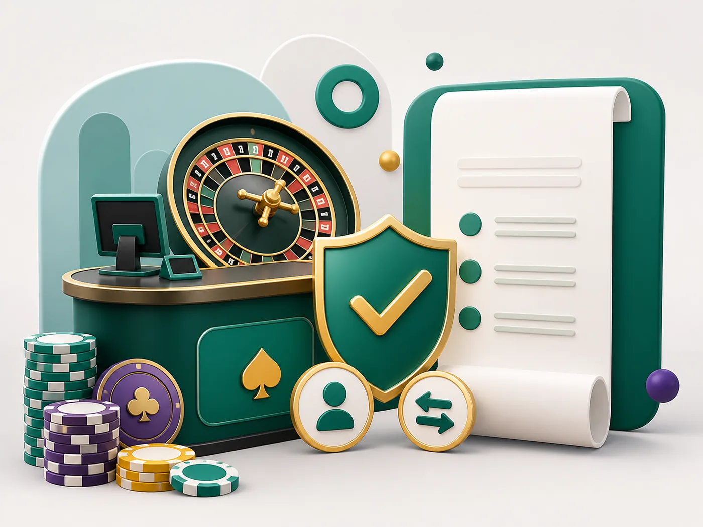 Ilustração de conferência de pagamento em cassino on-line