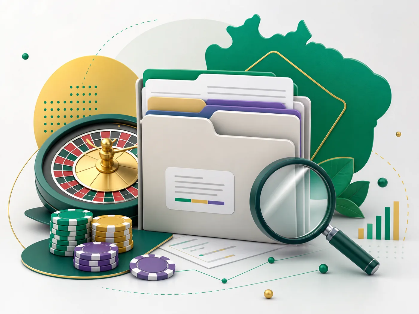 Ilustração de verificação de informações de cassino no Brasil